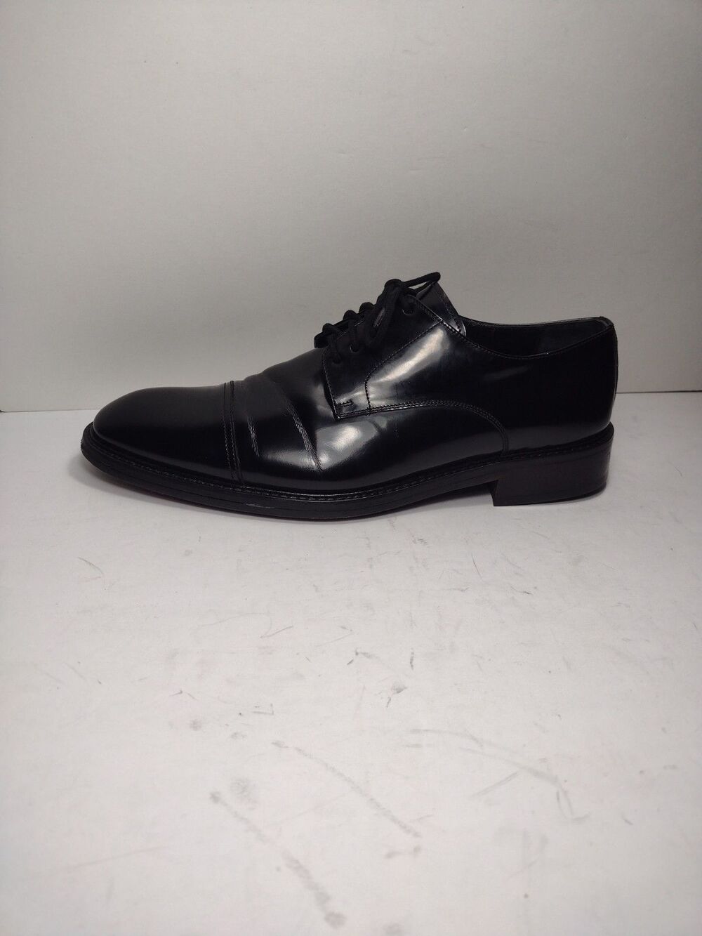 W Collection men's Derby dress black shoes. leather size(41) 8 lace up